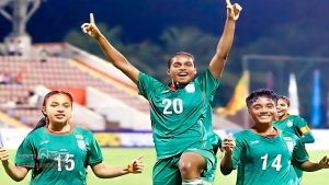 বীরগঞ্জের শান্তি মার্ডির হ্যাটট্রিকে সাফ জয়ের আনন্দে ভাসলো বাংলাদেশ