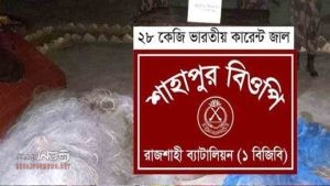 রাজশাহীতে বিজিবির অভিযানে কারেন্ট জাল জব্দ