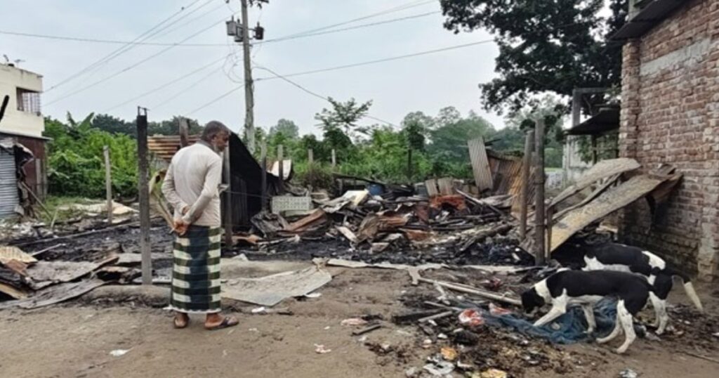 বিরামপুরে আগুনে পুড়ে ছাই ১০ বছরের স্বপ্ন